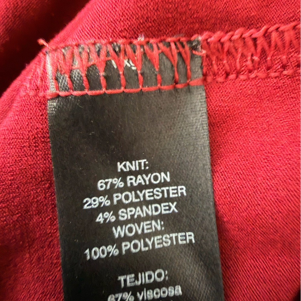 White House Black Market Deep Red Button-Down Shirt - Picture 4 of 4